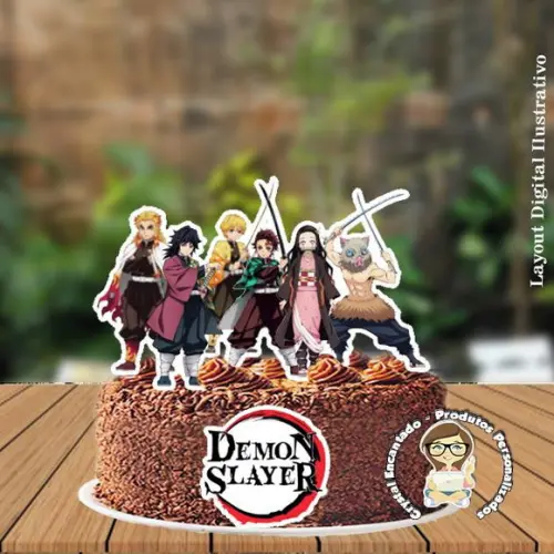 Topo de Bolo Demon Slayer - 3375 Arquivo Digital