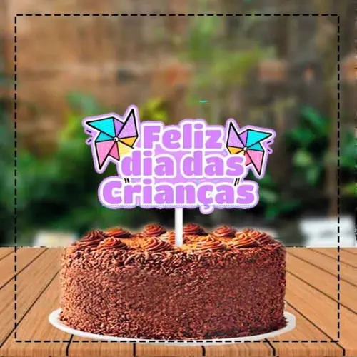 Topo de Bolo Dia das Crianças Ref 3977 Arquivo Digital