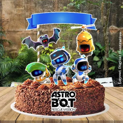 Topo de Bolo Digital Astro Bot - Ref 0155 Arquivo Digital