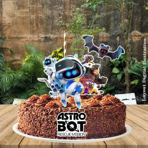 Topo de Bolo Digital Astro Bot - Ref 0156 Arquivo Digital