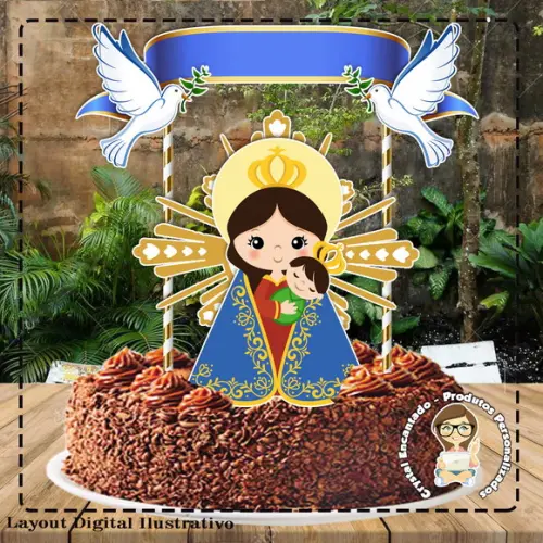 Topo de Bolo Digital N. Senhora Perpetuo Socorro - Ref 1646