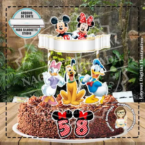 Topo de Bolo Disney 01 - Ref 1396 Arquivo Digital