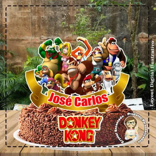 Topo de Bolo Donkey Kong - Ref 1407 Arquivo Digital