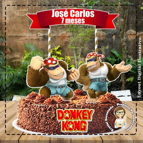 Topo de Bolo Donkey Kong - Ref 1409 Arquivo Digital
