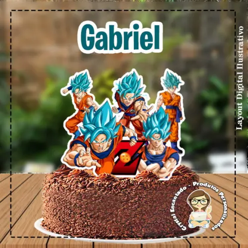 Topo de Bolo Dragon Ball Z - Ref 4154 Arquivo Digital
