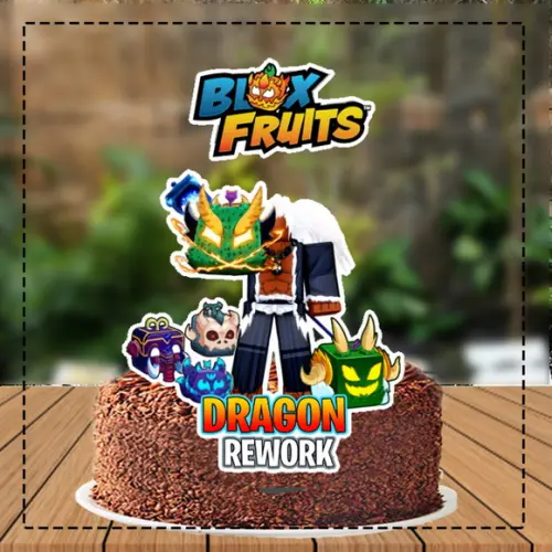Topo de Bolo Dragon Rework Blox Fruits -5488 Arquivo Digital