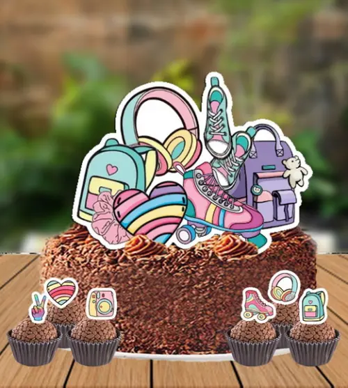 Topo de Bolo e Topper Good Vibes - Arquivo Digital