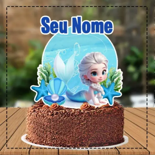 Topo de Bolo Elza Sereia - Ref 5780 Arquivo Digital
