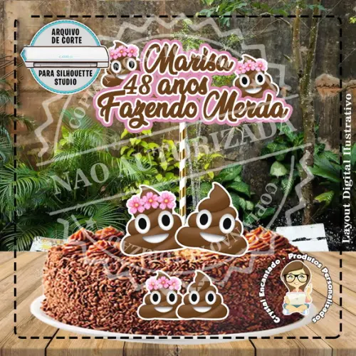 Topo de Bolo Emoji Coco - Ref 1429 Arquivo Digital