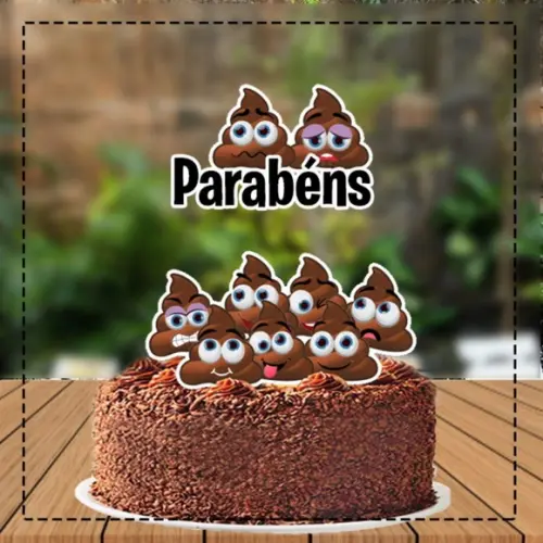 Topo de Bolo Emoji Coco - Ref 4410 Arquivo Digital