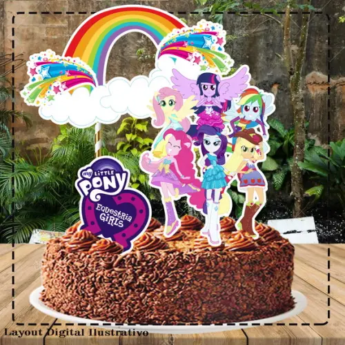 Topo de Bolo Equestria Girls - Ref 1437 Arquivo Digital