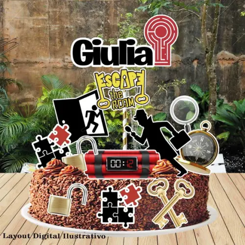 Topo de Bolo Escape The Room - 1438 Arquivo Digital
