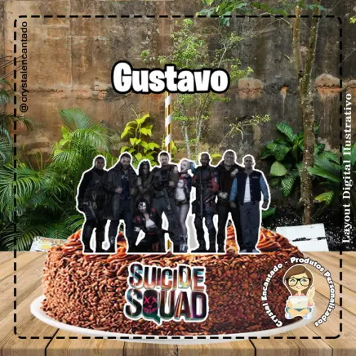 Topo de Bolo Esquadrao Suicida - Ref 1281 Arquivo Digital