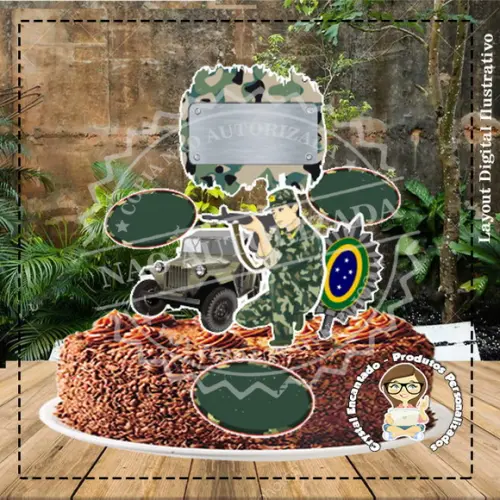 Topo de Bolo Exercito - Ref 3115 Arquivo Digital
