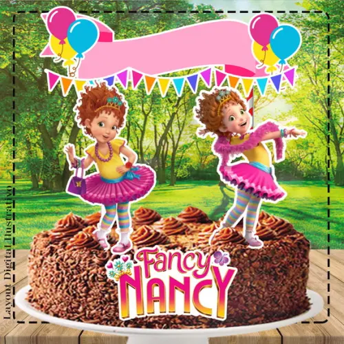 Topo de Bolo Fancy Nancy - Ref 1293 Arquivo Digital