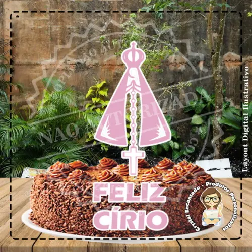 Topo de Bolo Feliz Cirio - Ref 4884 Arquivo Digital