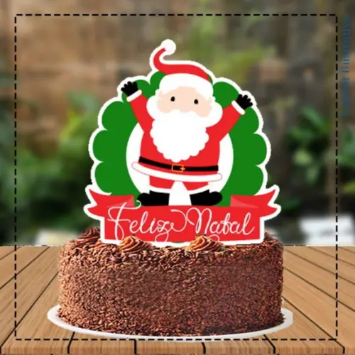 Topo de Bolo Feliz Natal Noel - 5339 Arquivo Digital