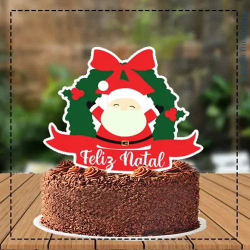 Topo de Bolo Feliz Natal Noel - 5338 Arquivo Digital