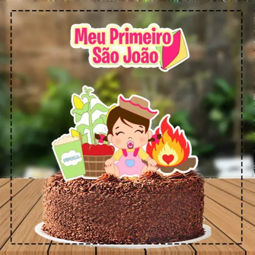 Topo de Bolo Primeiro Sao Joao menina 4644 Arquivo Digital