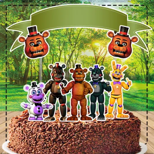 Topo de Bolo Five Night At Freddy - Ref 0189 Arquivo Digital