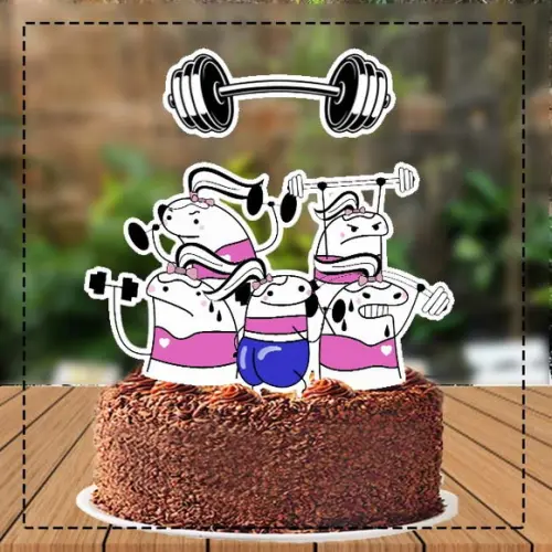Topo de Bolo Flork Academia Feminino - 4330 Arquivo Digital