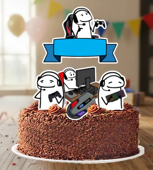 Topo de Bolo Flork Gammer - 6737 Arquivo Digital