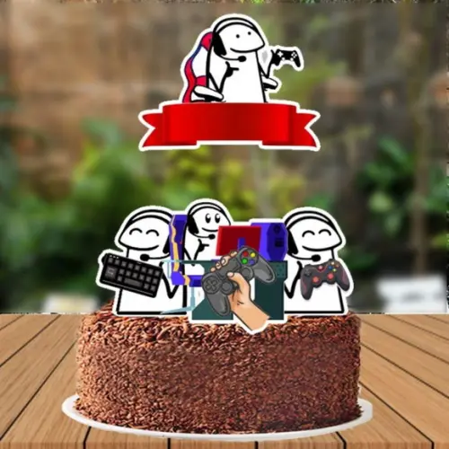 Topo de Bolo Flork Gammer - 5713 Arquivo Digital