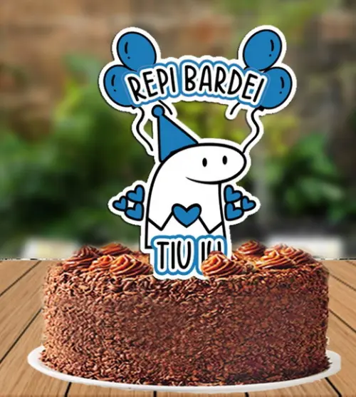 Topo de Bolo Flork Happy Birthday - 6073 Arquivo Digital