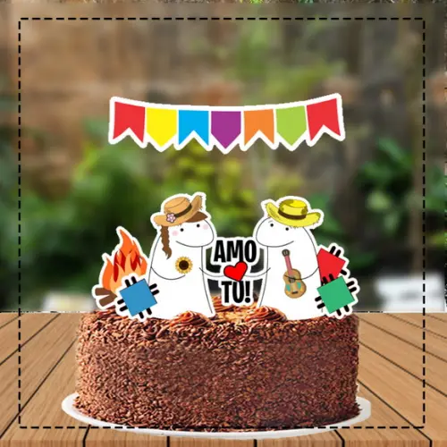 Topo de Bolo Flork Junino 4562 Arquivo Digital