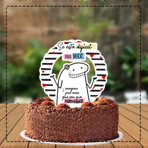 Topo de Bolo Flork Namorada - Ref 4087 Arquivo Digital
