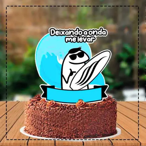 Topo de Bolo Flork Surfista Ref 3978 Arquivo Digital