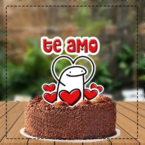 Topo de Bolo Flork Te Amo 4455 Arquivo Digital