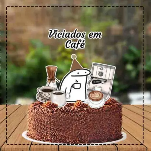 TOPO DE BOLO FLORK VICIADO EM CAFÉ REF 3732 ARQUIVO DIGITAL