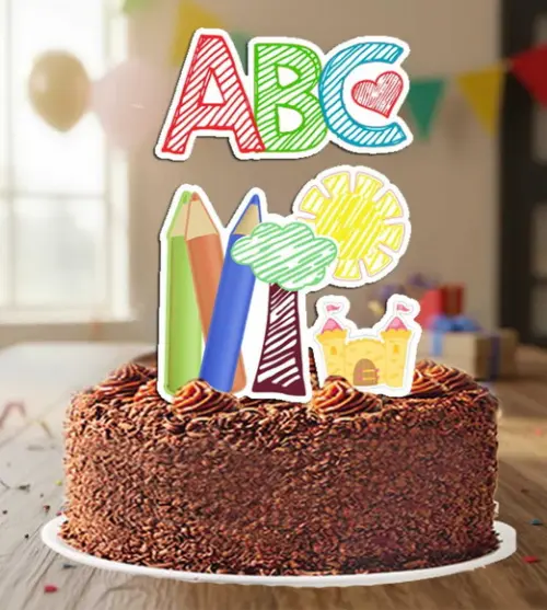 Topo de Bolo Formatura Desenho Abc - 6812 Arquivo Digital