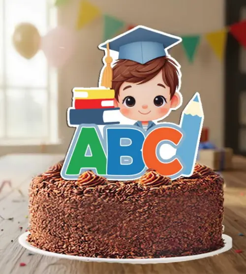 Topo de Bolo Formatura Menino Abc - 6811 Arquivo Digital