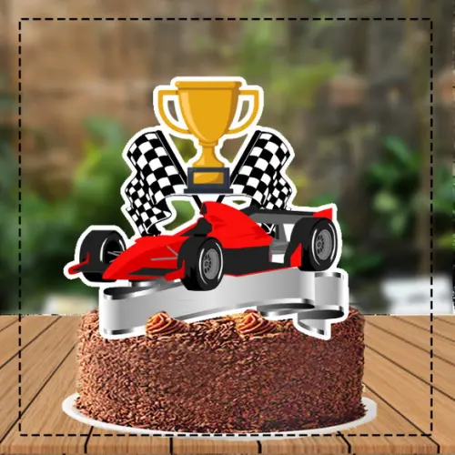 Topo de Bolo Formula 1 Banner Prata - 5687 Arquivo Digital