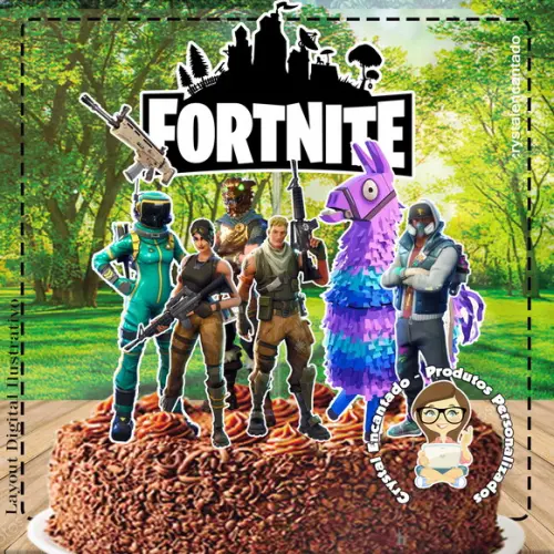TOPO DE BOLO FORTNITE 00 - REF 1831 ARQUIVO DIGITAL