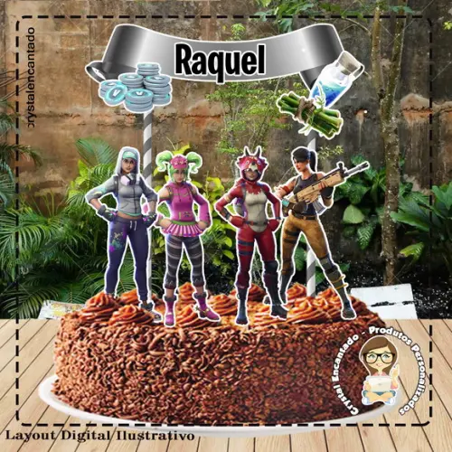 TOPO DE BOLO FORTNITE 4 - REF 2234 ARQUIVO DIGITAL