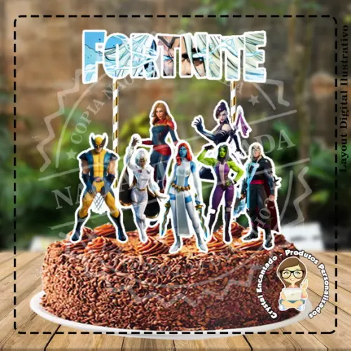 TOPO DE BOLO FORTNITE MARVEL - REF 2828 ARQUIVO DIGITAL