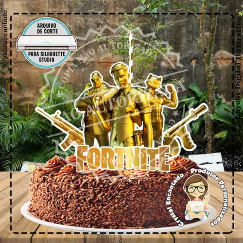 TOPO DE BOLO FORTNITE MIDAS - REF 2598 ARQUIVO DIGITAL