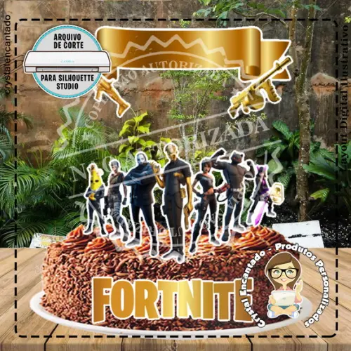 TOPO DE BOLO FORTNITE MIDAS - REF 2597 ARQUIVO DIGITAL