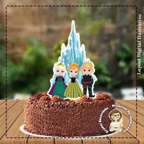 Topo De Bolo Frozen Ref 3883 - Arquivo Digital