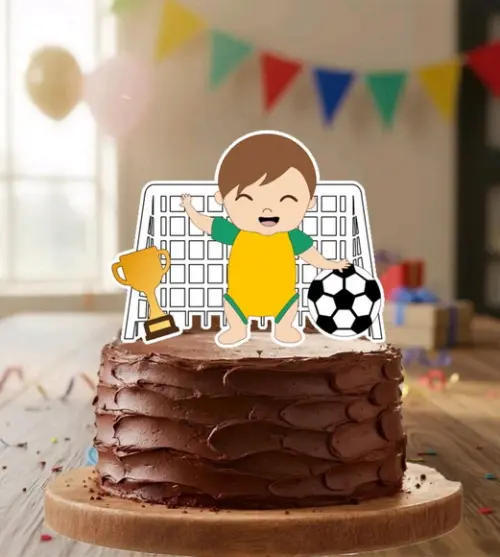 Topo de Bolo Futebol Bebe Brasil 7144 - Arquivo Digital