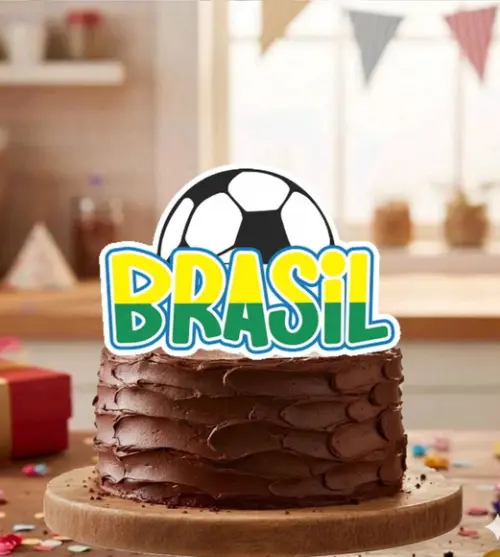 Topo de Bolo Futebol Brasil - 7161 Arquivo Digital