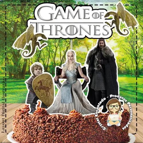Topo de Bolo Game Of Thrones - Ref 0951 Arquivo Digital