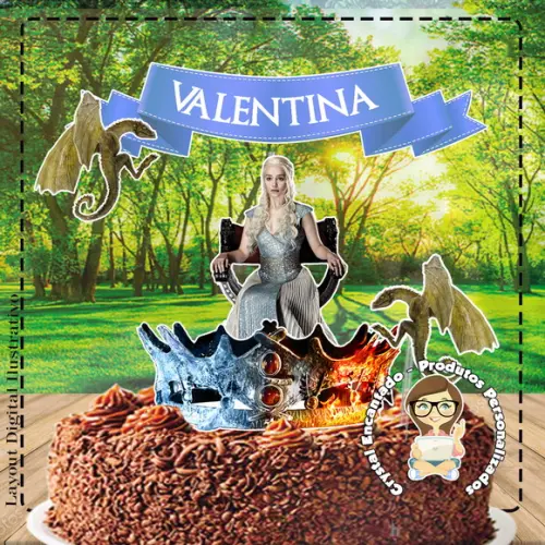 Topo de Bolo Game Of Thrones 1 - Ref 0952 Arquivo Digital