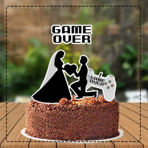 Topo de Bolo Game Over Casamento - 5040 Arquivo Digital