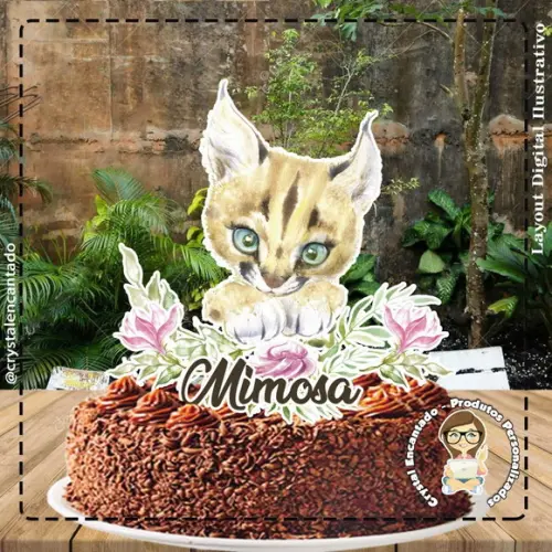 Topo de Bolo Gatinho - Ref 0392 Arquivo Digital