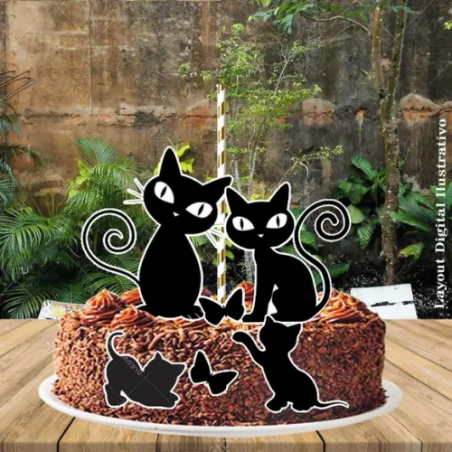 Topo de Bolo Gatinho - Ref 0399 Arquivo Digital