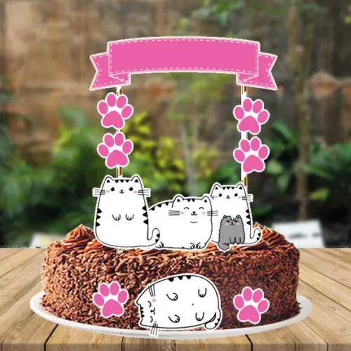 Topo de Bolo Gatinho - Ref 2700 Arquivo Digital